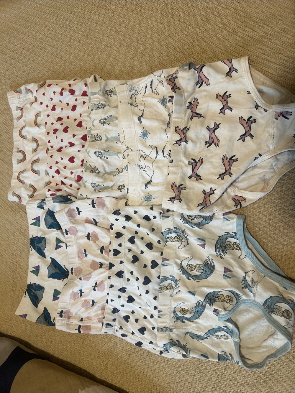 Girls' Printed Hanna Anderson underwear Hearts, Frozen 2, Rainbows & Animals